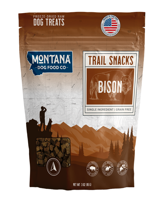 Bison Liver Freeze-Dried Raw Trail Snacks (Treats) for Dogs 3oz - Doot's Pet LLC Collars For A Cause