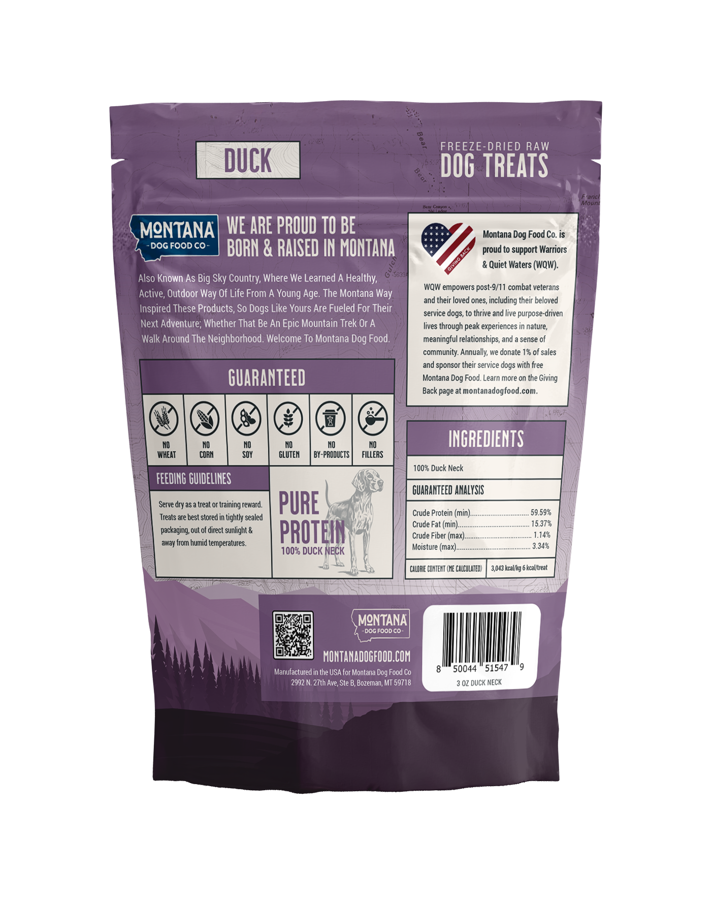 Duck Freeze-dried Raw Trail Snacks (Treats) for Dogs 3oz - Doot's Pet LLC Collars For A Cause