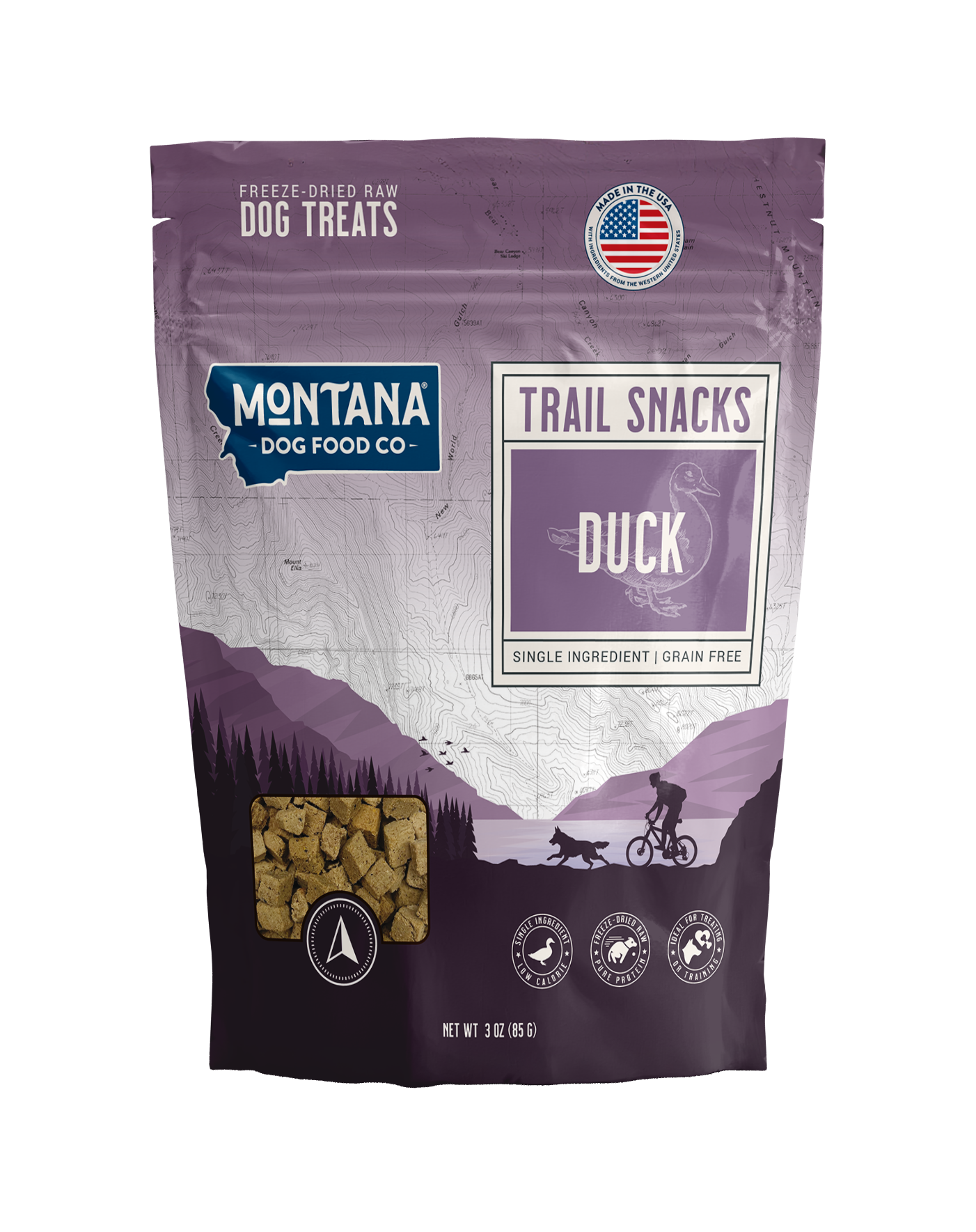 Duck Freeze-dried Raw Trail Snacks (Treats) for Dogs 3oz - Doot's Pet LLC Collars For A Cause