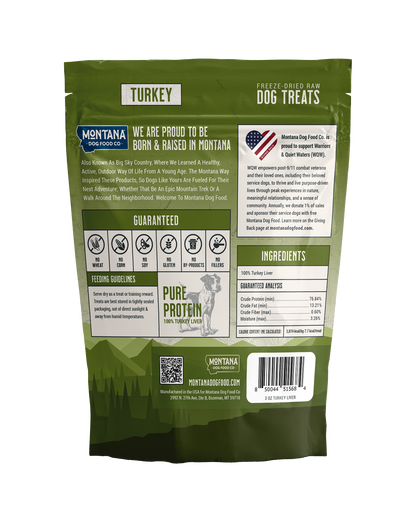 Turkey Liver Freeze-dried Raw Trail Snacks (Treats) for Dogs 3oz - Doot's Pet LLC Collars For A Cause