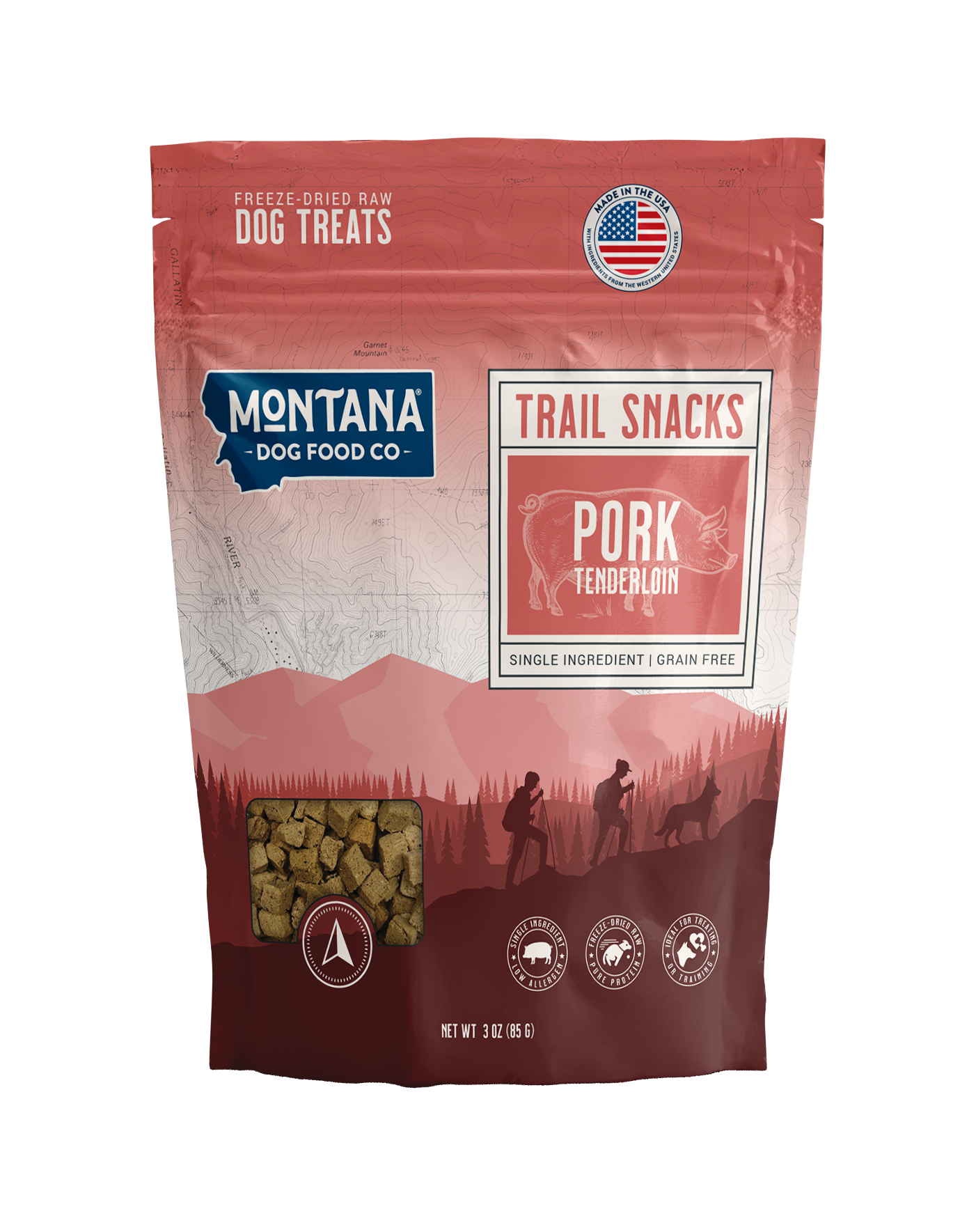 Pork Tenderloin Freeze-dried Raw Trail Snacks (Treats) for Dogs 3oz - Doot's Pet LLC Collars For A Cause