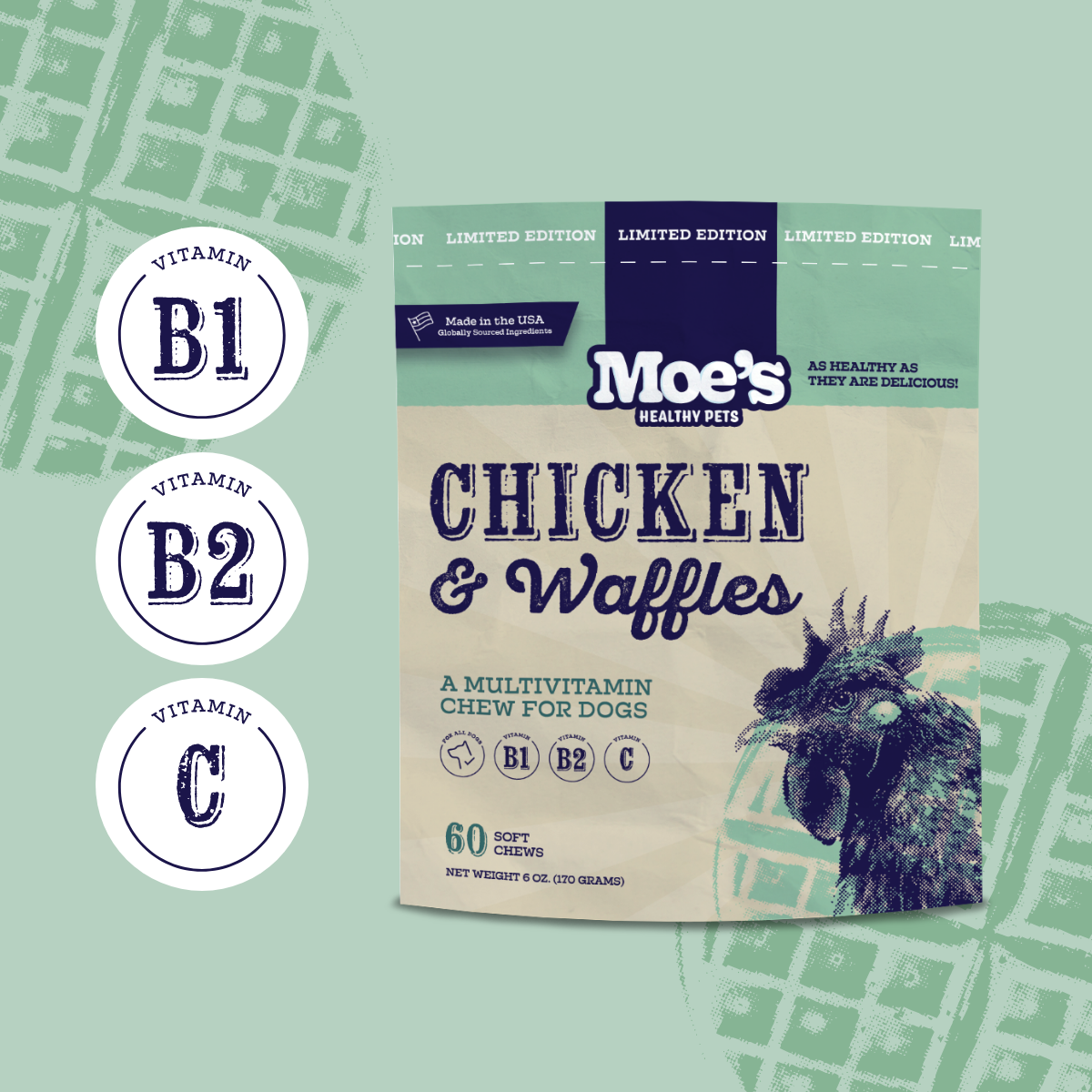 Chicken and Waffles Chews - Doot's Pet LLC Collars For A Cause