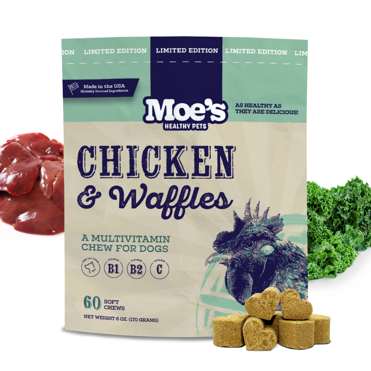 Chicken and Waffles Chews - Doot's Pet LLC Collars For A Cause