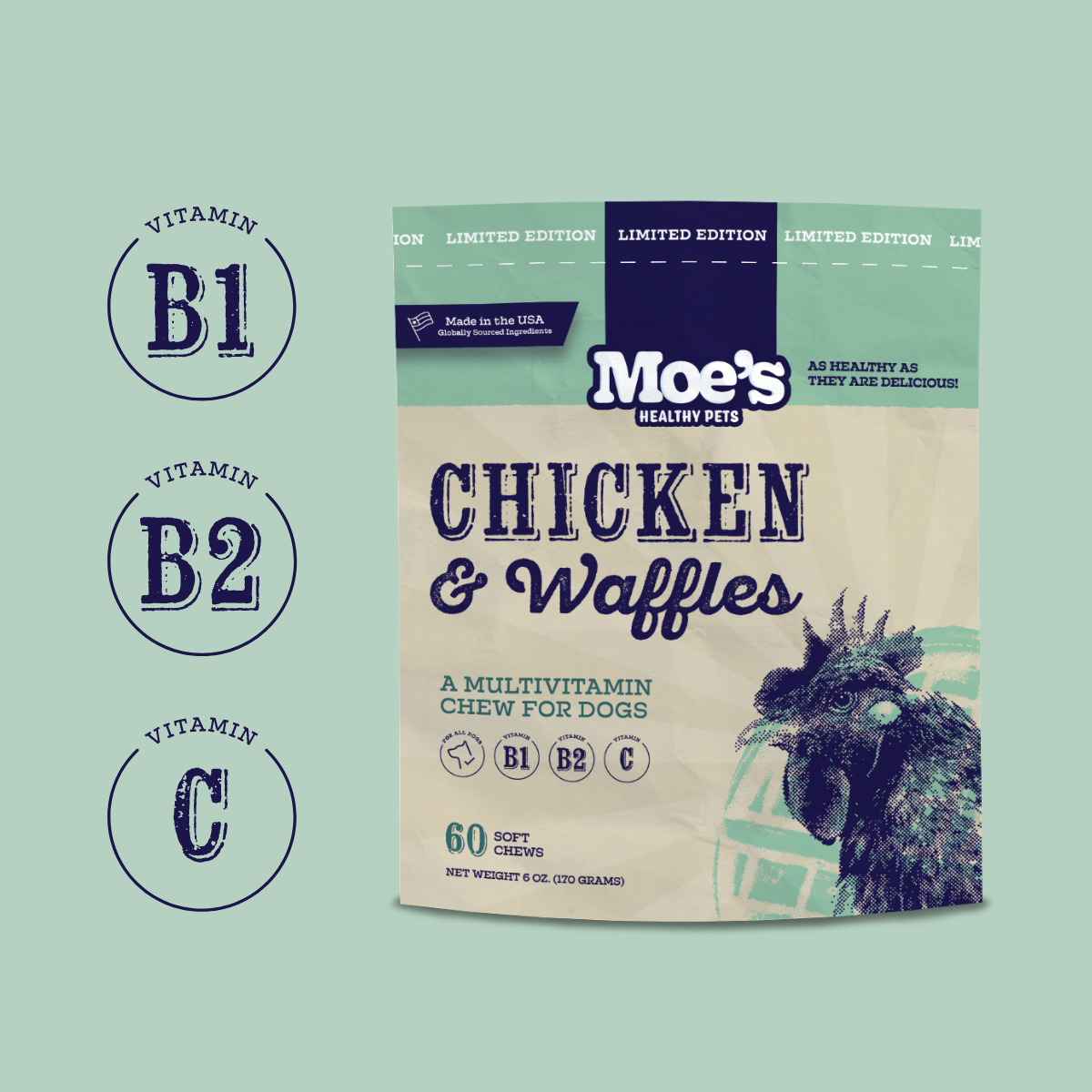 Chicken and Waffles Chews - Doot's Pet LLC Collars For A Cause