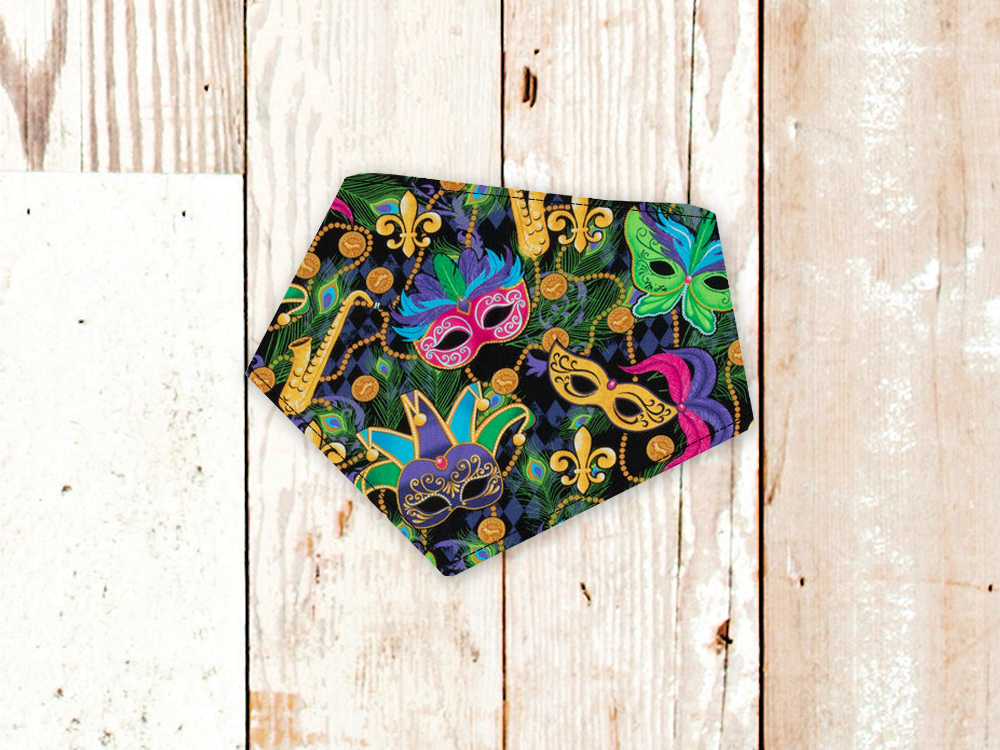 "Mardi Gras Masks" Dog Bandana