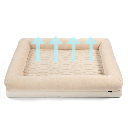 PupChill™ Cooling 4-Bolster Dog Bed - Arctic Sand - Doot's Pet LLC Collars For A Cause