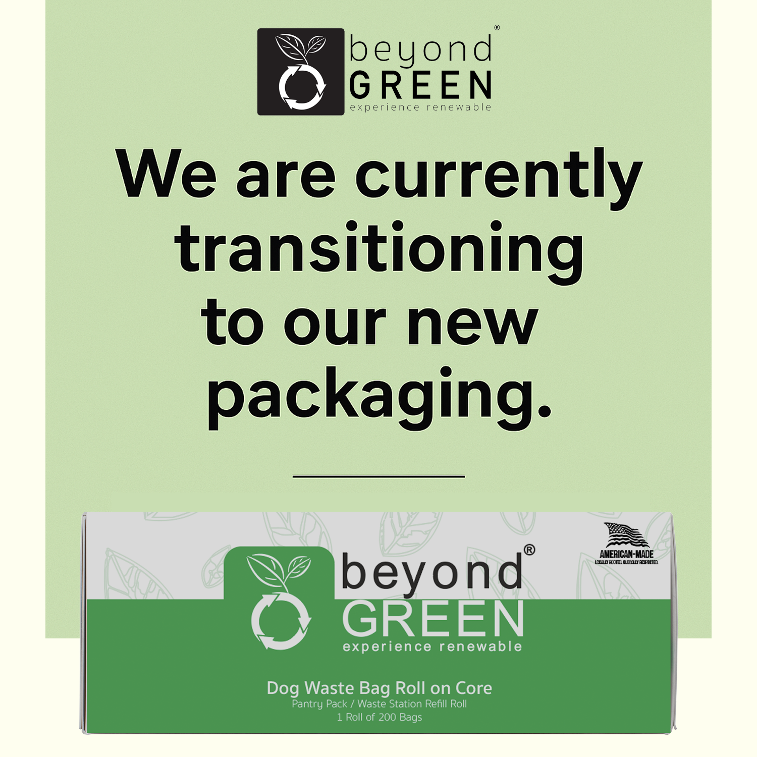 beyondGREEN Dog Waste Bags – Grab & Go Bulk Pack – 200 Bags on Roll with Core - Made in USA, Leak-Resistant, Folded Rolls - Doot's Pet LLC Collars For A Cause