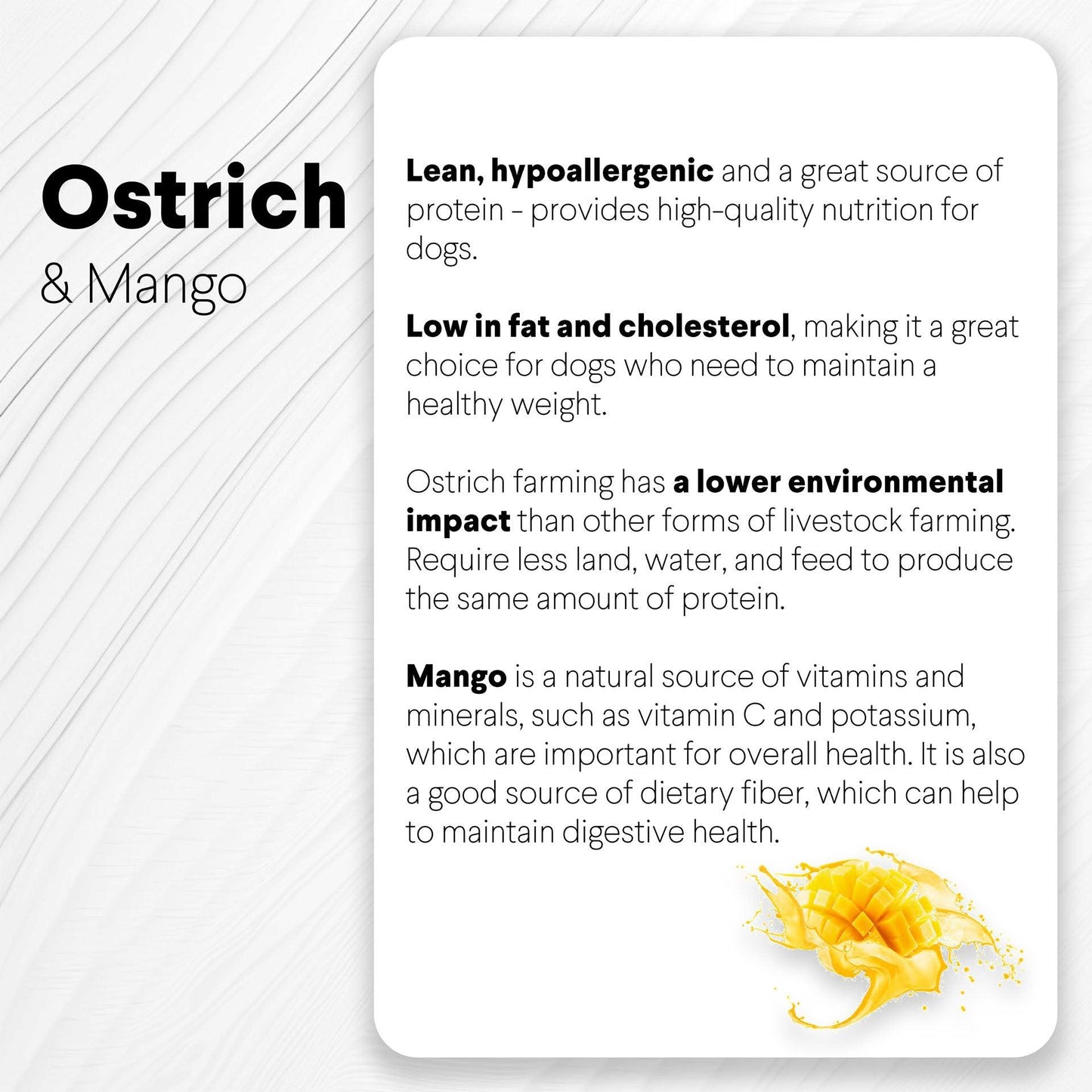 Ostrich Bites with Mango (3oz): The Tropical, Nutrient-Rich Treat for Dogs - Doot's Pet LLC Collars For A Cause