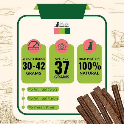 All-Natural Beef Sausage Dog Treats – Premium Chews Packed with Protein & Nutrients – 6 Inches (25/Case) - Doot's Pet LLC Collars For A Cause