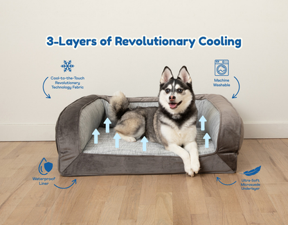 PupChill™ Cooling Bolster Dog Bed - Doot's Pet LLC Collars For A Cause