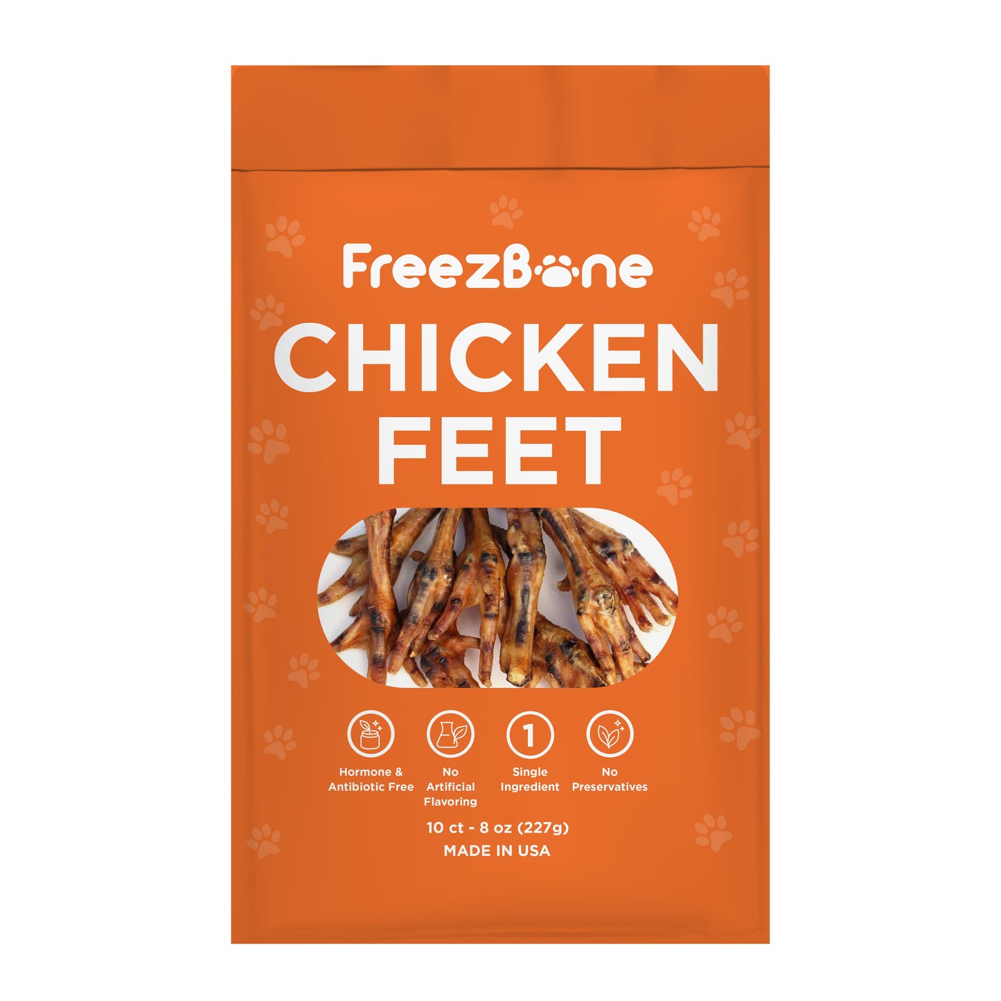 Freezbone Whole Chicken Feet Dental Treats for Dogs - Human Grade - Single Ingredient - Doot's Pet LLC Collars For A Cause