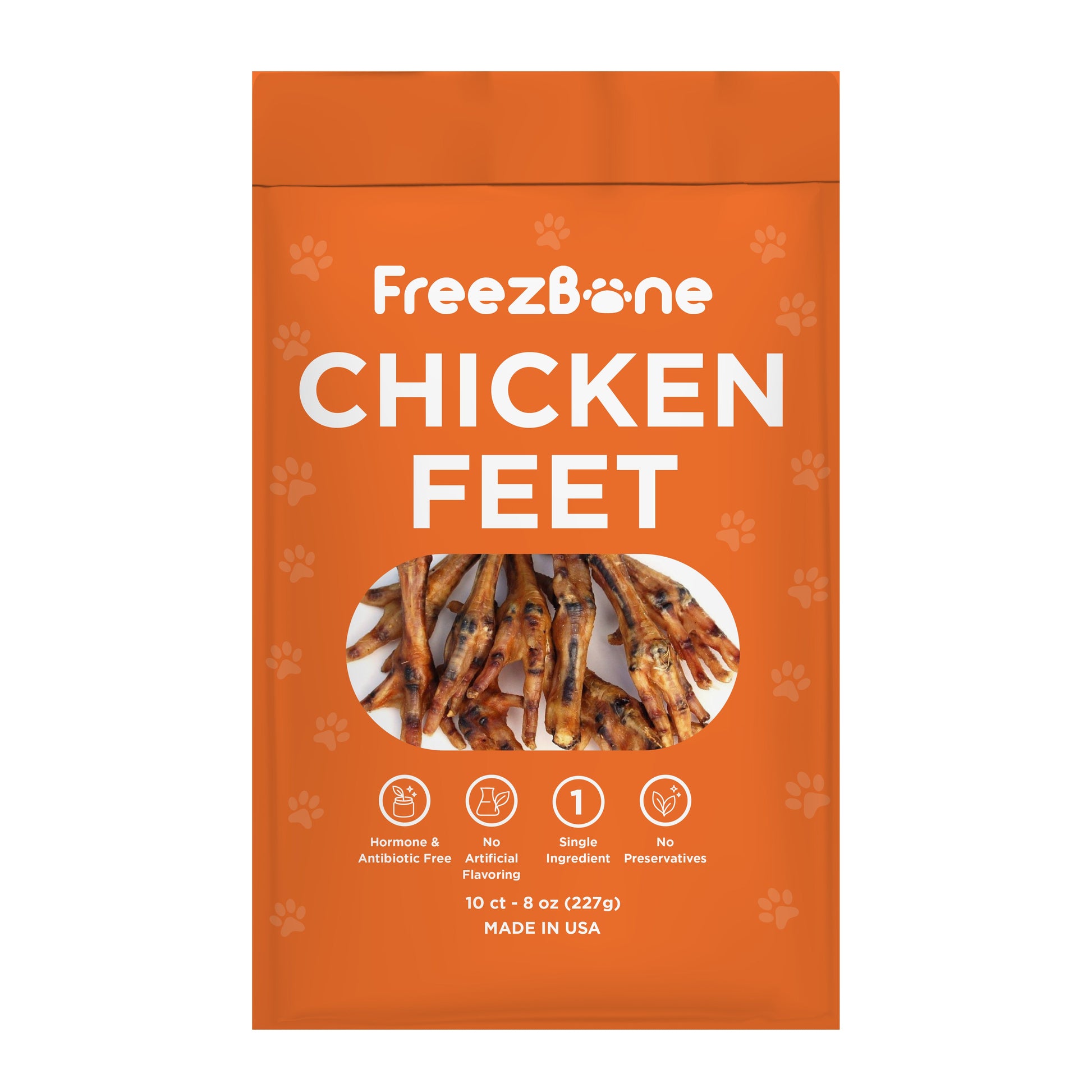 Freezbone Whole Chicken Feet Dental Treats for Dogs - Human Grade - Single Ingredient - Doot's Pet LLC Collars For A Cause