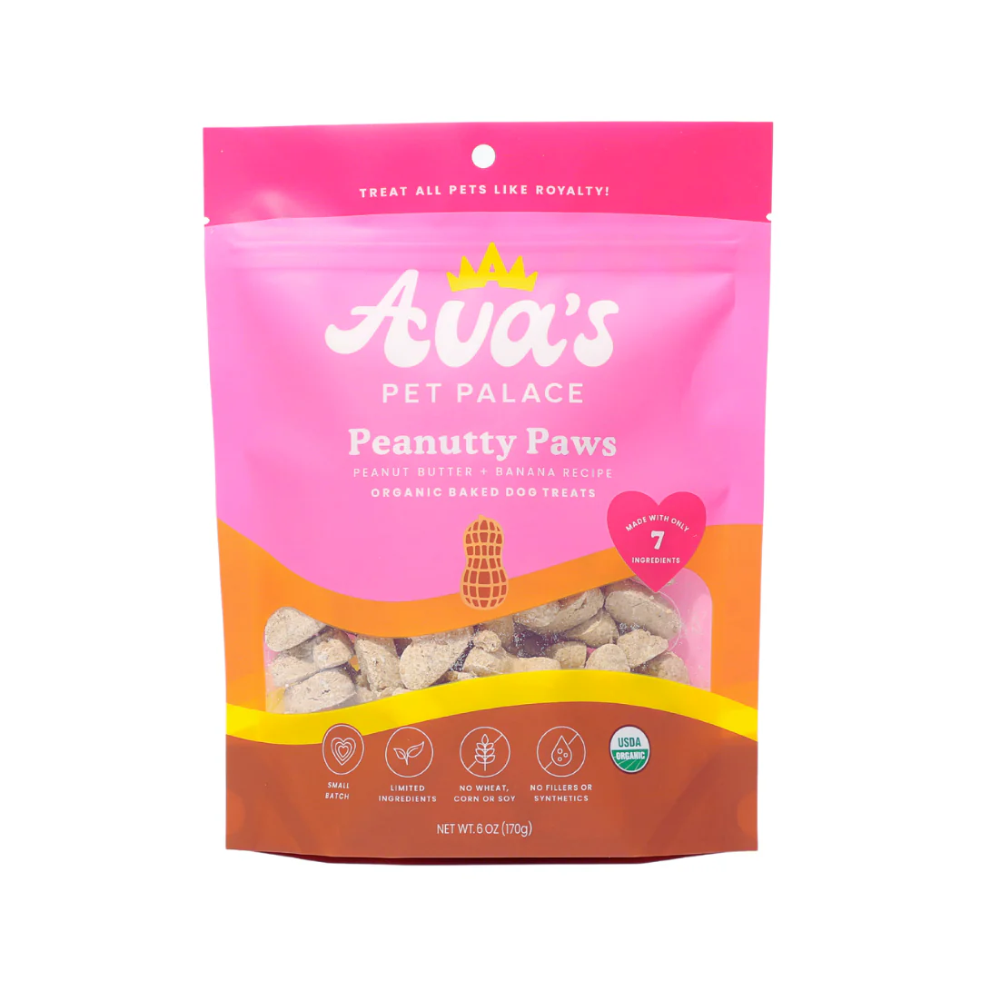 Ava's Pet Palace Organic Oven Baked Dog Treats - Peanutty Paws (6 oz) / 2-Pack - Doot's Pet LLC Collars For A Cause