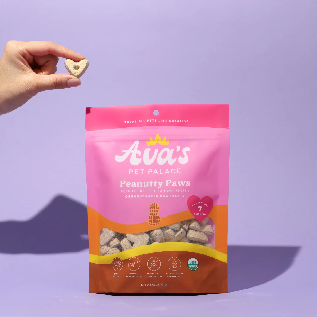 Ava's Pet Palace Organic Oven Baked Dog Treats - Peanutty Paws (6 oz) / 2-Pack - Doot's Pet LLC Collars For A Cause