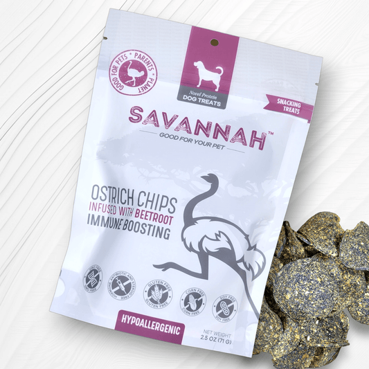Ostrich Chips with Beetroot (2.5oz): The Flavorful, Immune System Supporting Treat for Dogs - Doot's Pet LLC Collars For A Cause