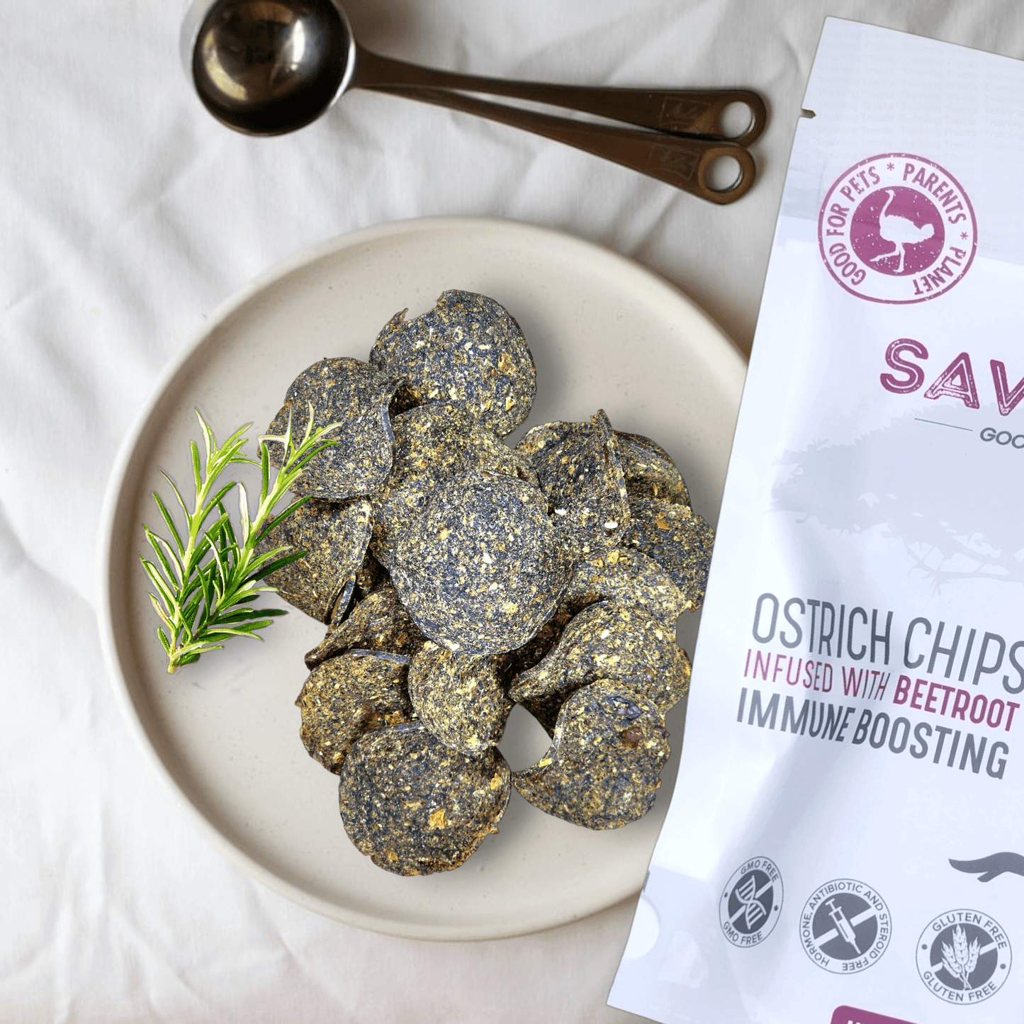 Ostrich Chips with Beetroot (2.5oz): The Flavorful, Immune System Supporting Treat for Dogs - Doot's Pet LLC Collars For A Cause