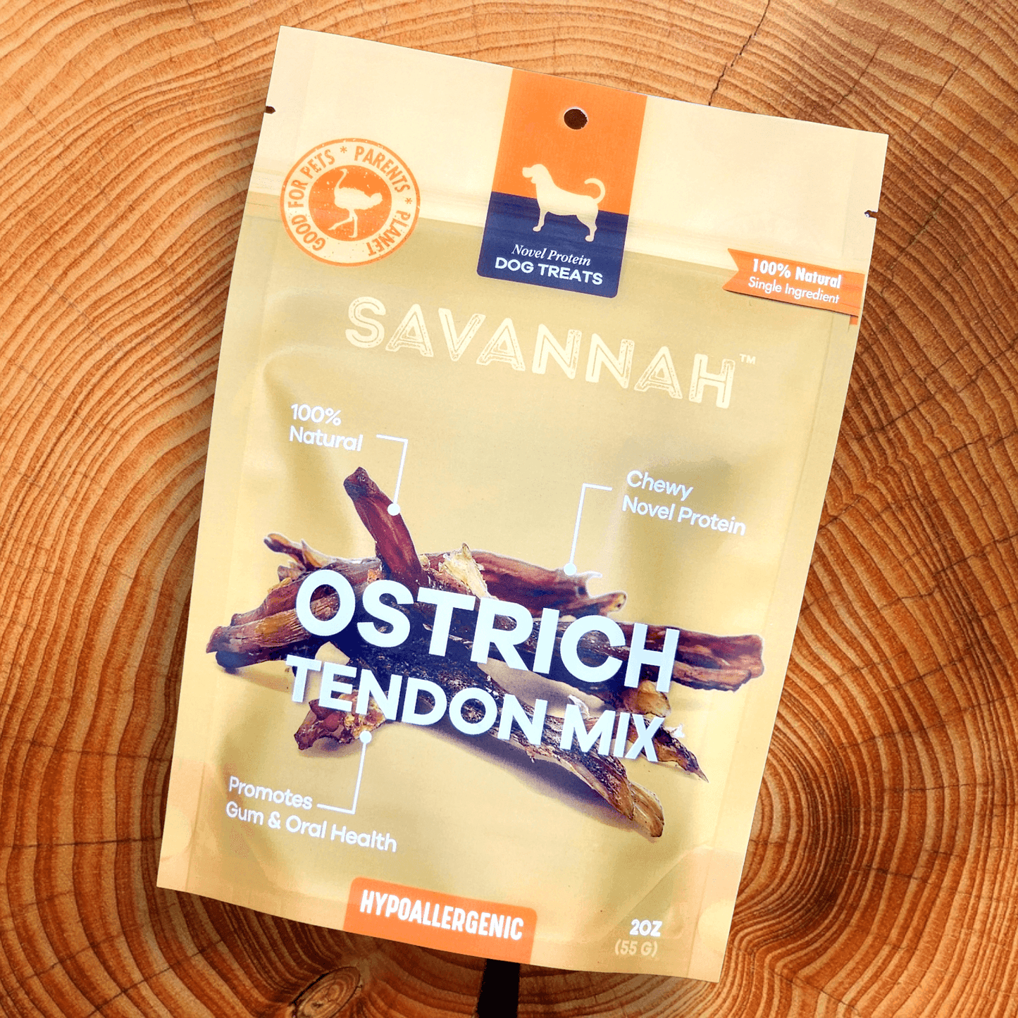 Savannah Chewy Ostrich Tendon Mix (3oz): The Protein-Packed, Hypoallergenic Chew for All Dogs - Doot's Pet LLC Collars For A Cause