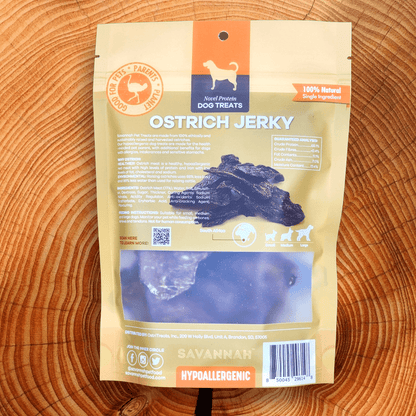 Tasty Ostrich Jerky (2oz): The Protein-Packed, Dental-Health Chew for Dogs of All Sizes - Doot's Pet LLC Collars For A Cause