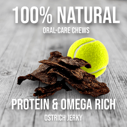 Tasty Ostrich Jerky (2oz): The Protein-Packed, Dental-Health Chew for Dogs of All Sizes - Doot's Pet LLC Collars For A Cause