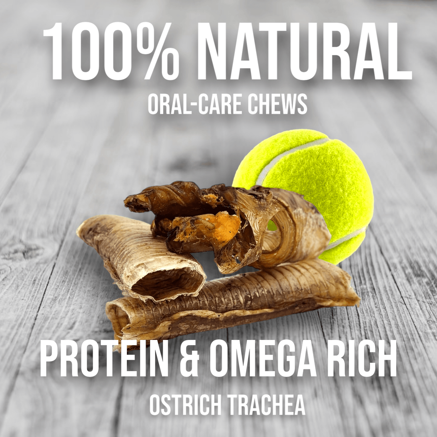 Crunchy Ostrich Trachea Cuts: The Airy, All-Natural Treat for Small to Medium Dogs - Doot's Pet LLC Collars For A Cause