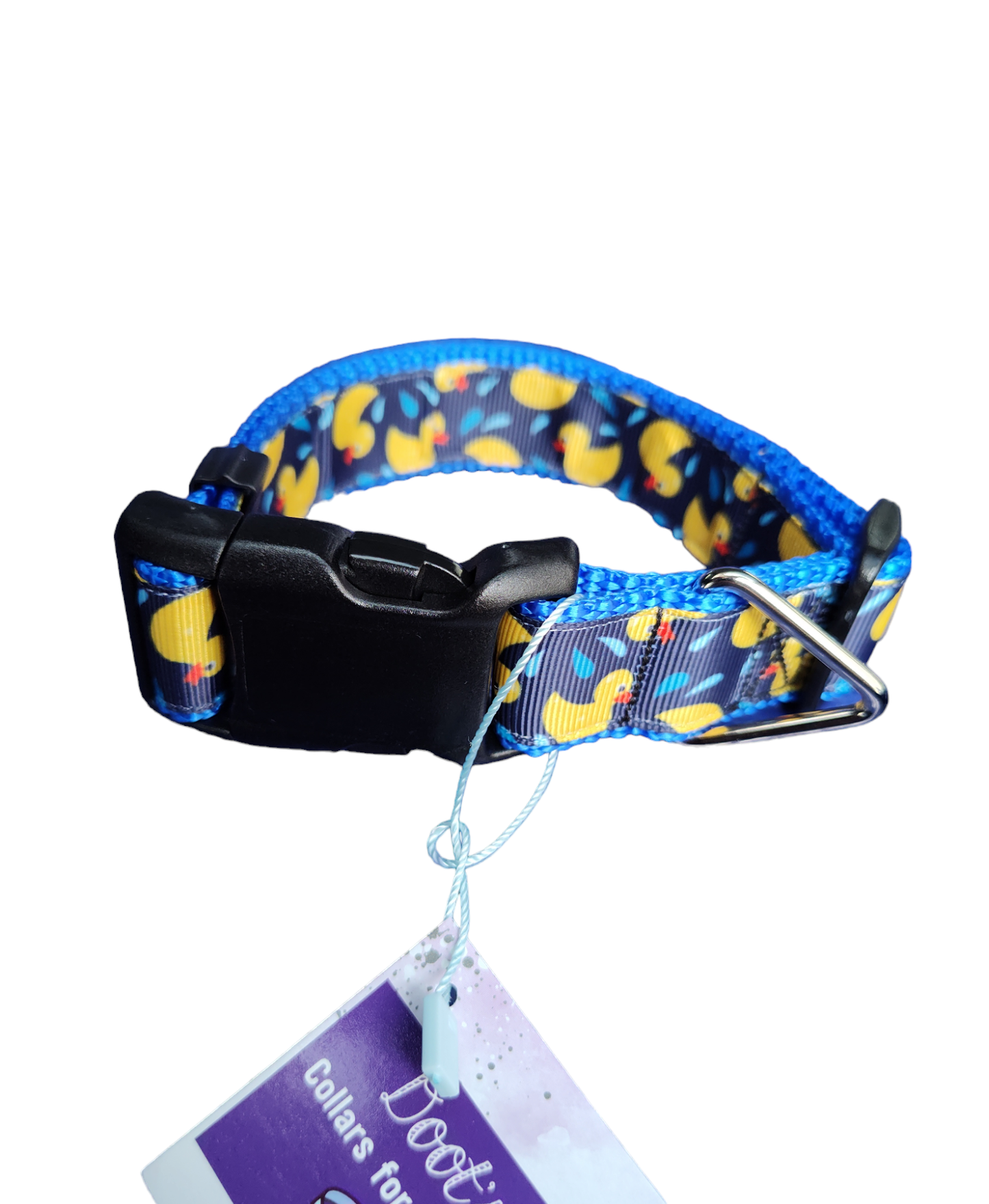 Rubber Duckies Blue Nylon Dog Collar MD, LG, XL, Leash - Doot's Pet LLC Collars For A Cause