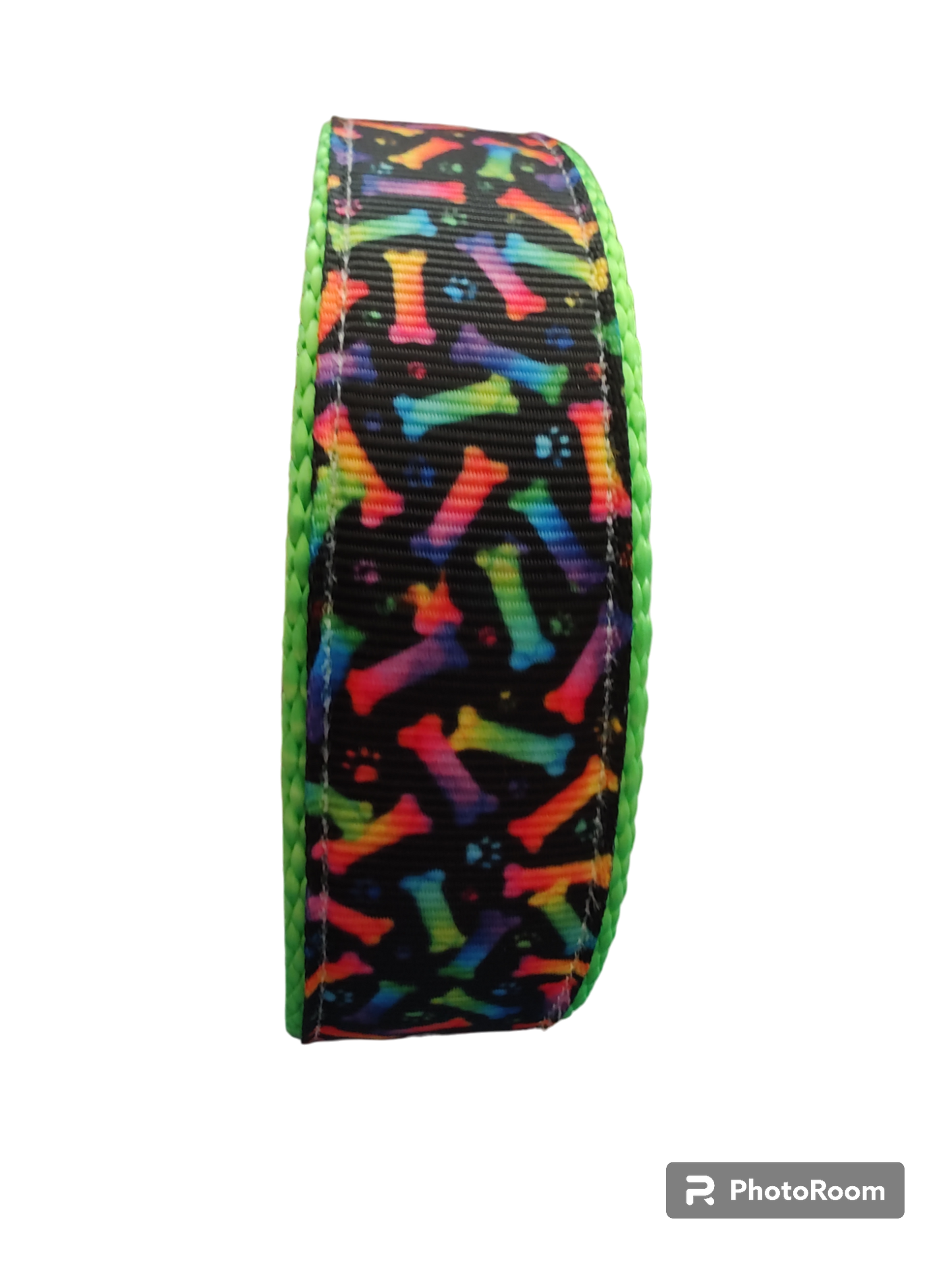 Neon Bones Green Nylon Dog Collar MD, LG, XL, Leash - Doot's Pet LLC Collars For A Cause