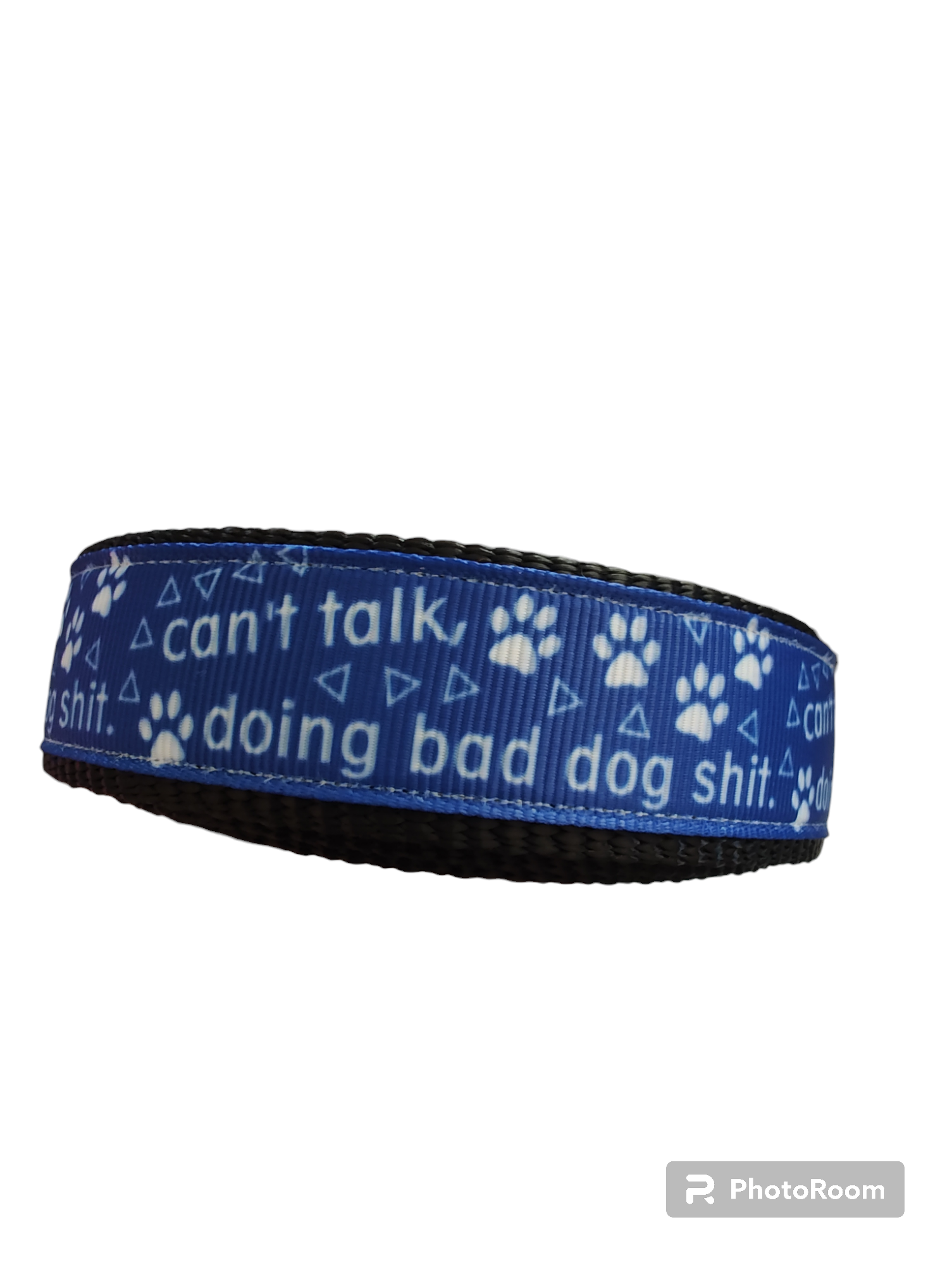 Can't Talk, Doing Bad Dog Shit Black Nylon Dog Collar MD, LG, XL, Leash - Doot's Pet LLC Collars For A Cause