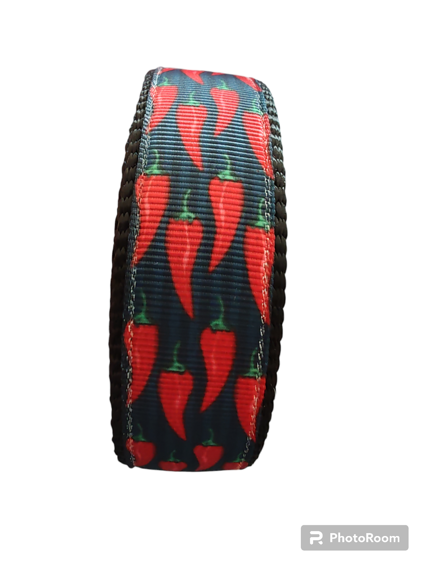 Spicy Red Pepper Black Nylon Dog Collar MD, LG, XL, Leash - Doot's Pet LLC Collars For A Cause