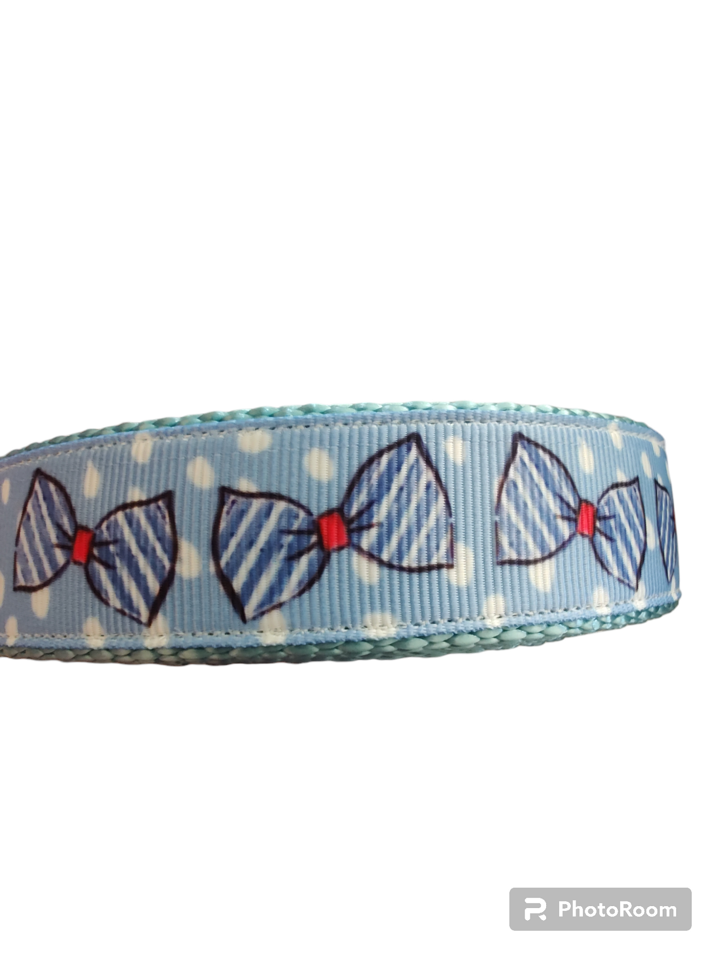 Blue Bow Ties Light Blue Nylon Dog Collar MD, LG, XL, Leash, Martingale - Doot's Pet LLC Collars For A Cause