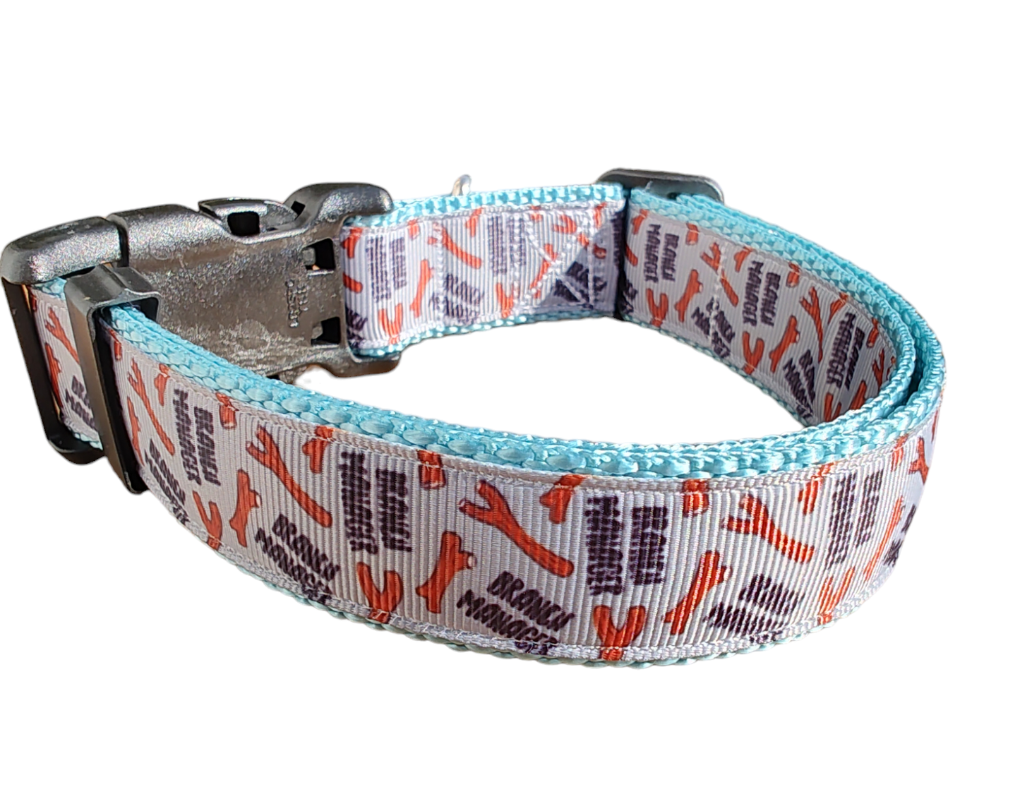 Branch Manager Light Blue Nylon Dog Collar MD, LG, XL, Leash, Martingale - Doot's Pet LLC Collars For A Cause