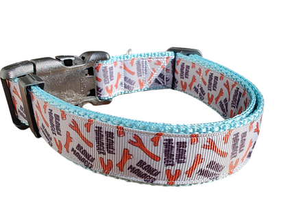 Branch Manager Light Blue Nylon Dog Collar MD, LG, XL, Leash, Martingale - Doot's Pet LLC Collars For A Cause
