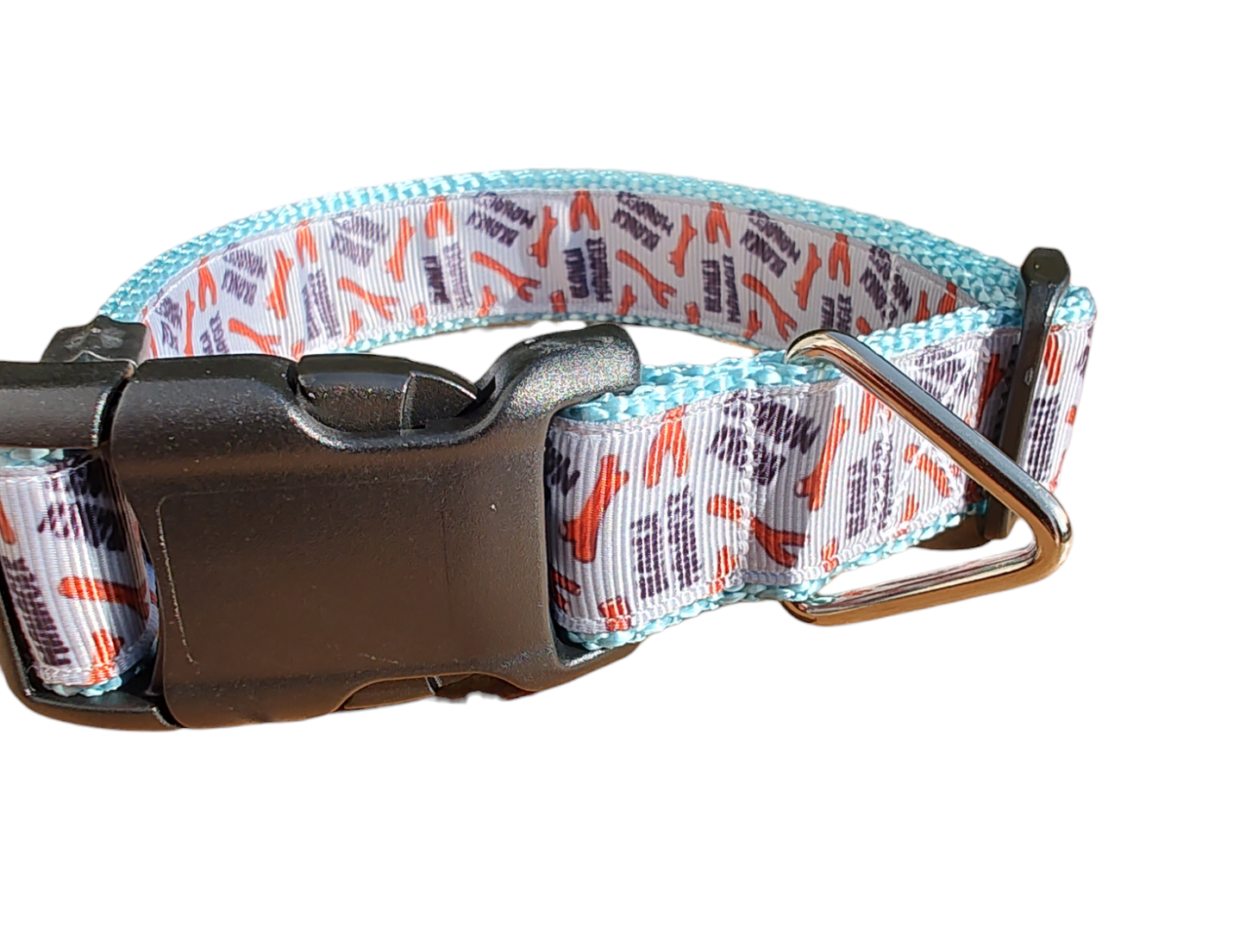 Branch Manager Light Blue Nylon Dog Collar MD, LG, XL, Leash, Martingale - Doot's Pet LLC Collars For A Cause