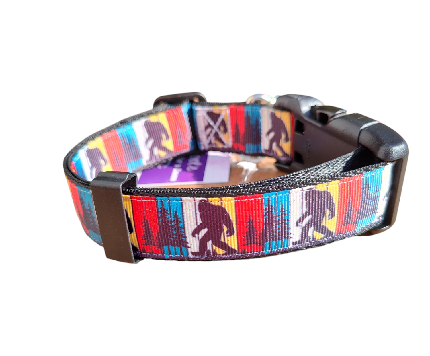 Bigfoot Sasquatch Black Nylon Dog Collar MD, LG, XL, Leash - Doot's Pet LLC Collars For A Cause