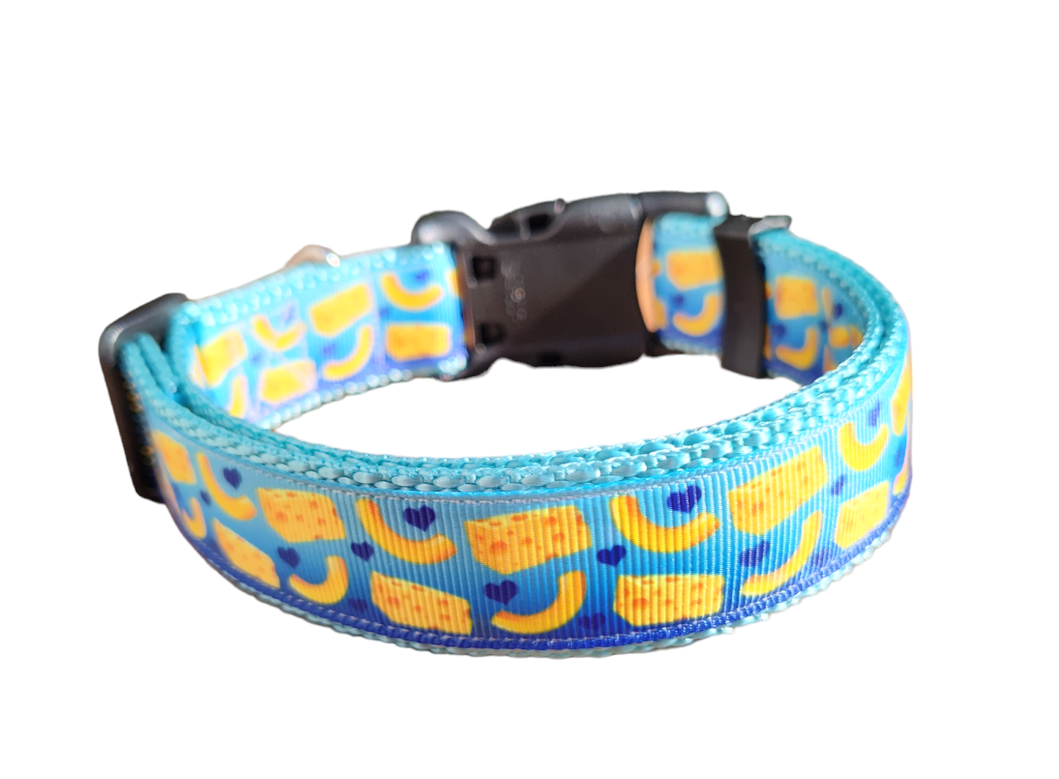 Mac And Cheese Light Blue Nylon Dog Collar MD, LG, XL, Leash, Martingale - Doot's Pet LLC Collars For A Cause