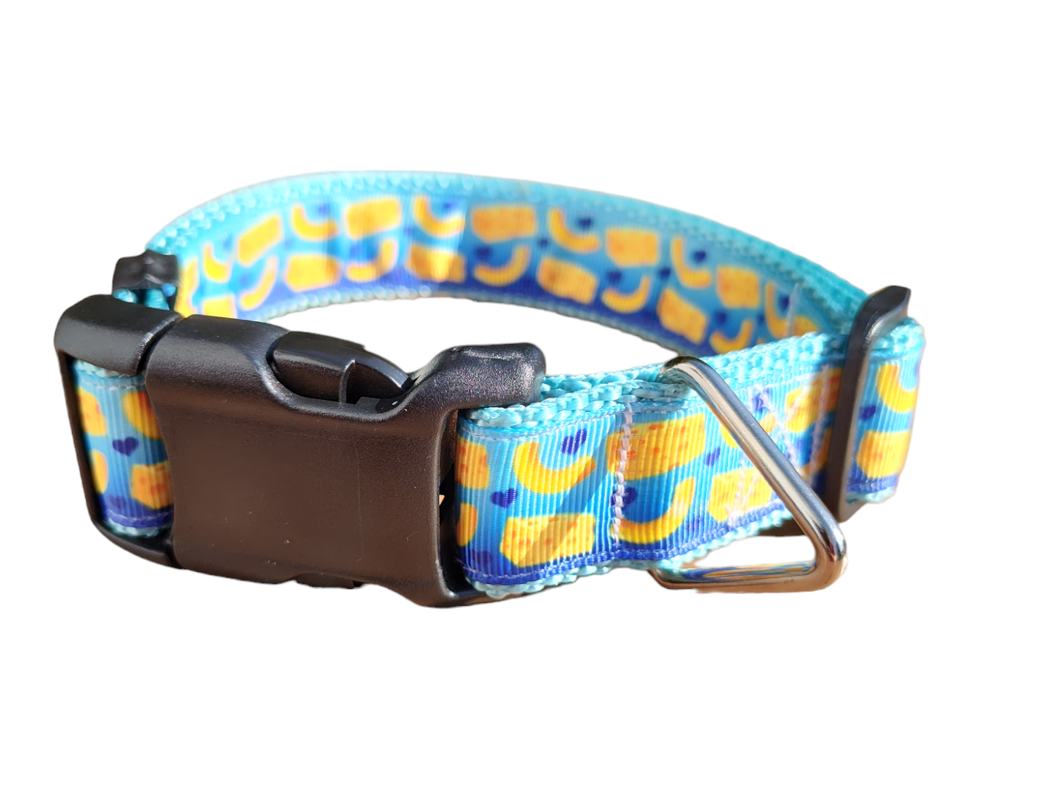 Mac And Cheese Light Blue Nylon Dog Collar MD, LG, XL, Leash, Martingale - Doot's Pet LLC Collars For A Cause