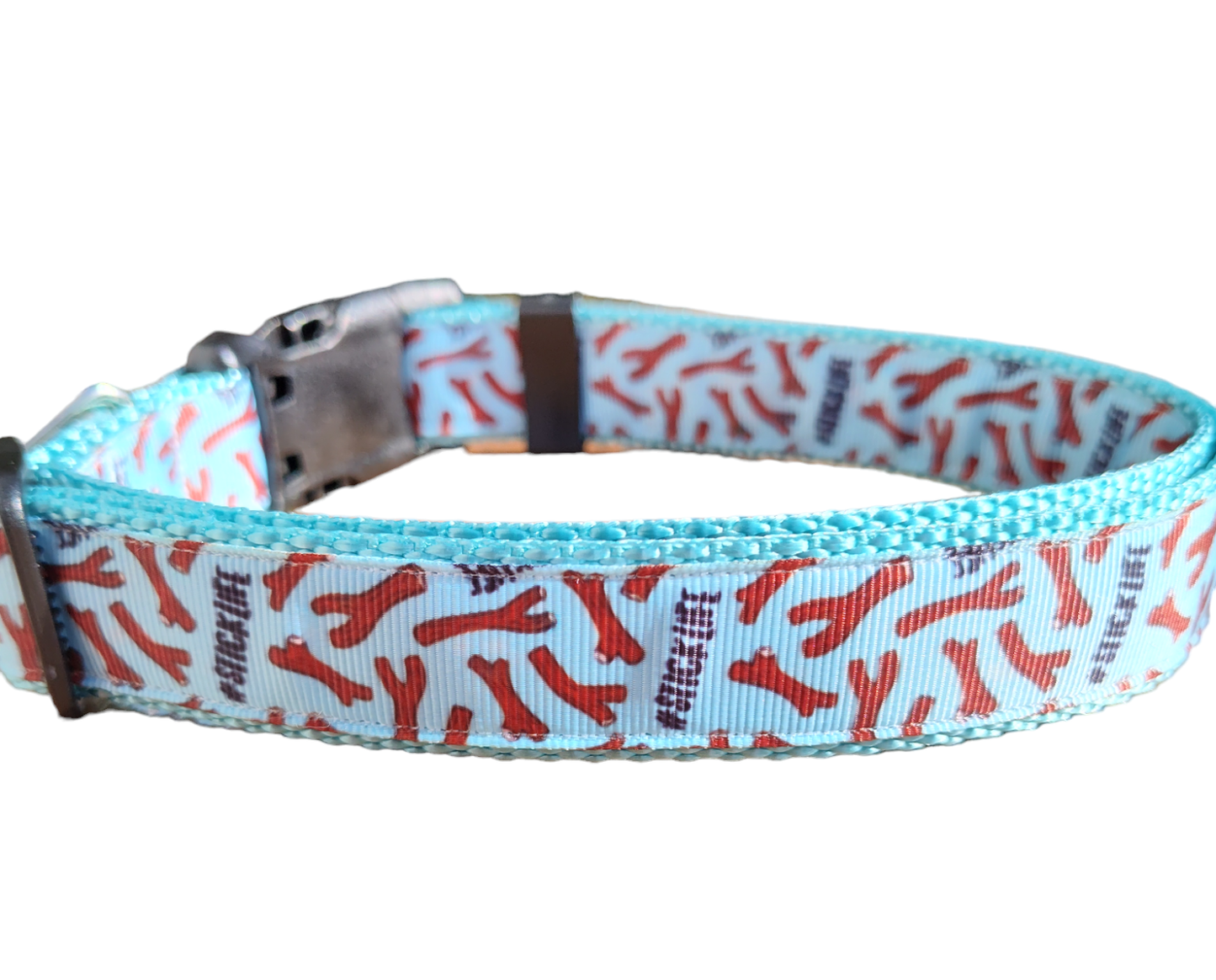 # Stick Life Light Blue Nylon Dog Collar MD, LG, XL, Leash, Martingale - Doot's Pet LLC Collars For A Cause