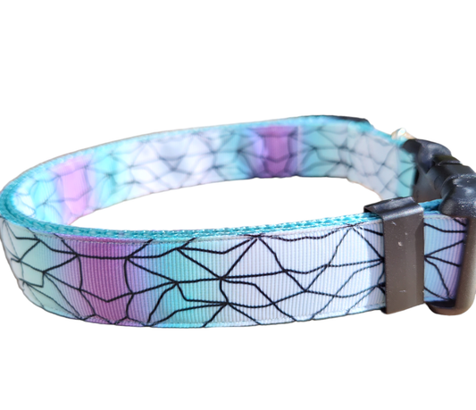 Butterfly Wing Light Blue Nylon Dog Collar MD, LG, XL, Leash - Doot's Pet LLC Collars For A Cause