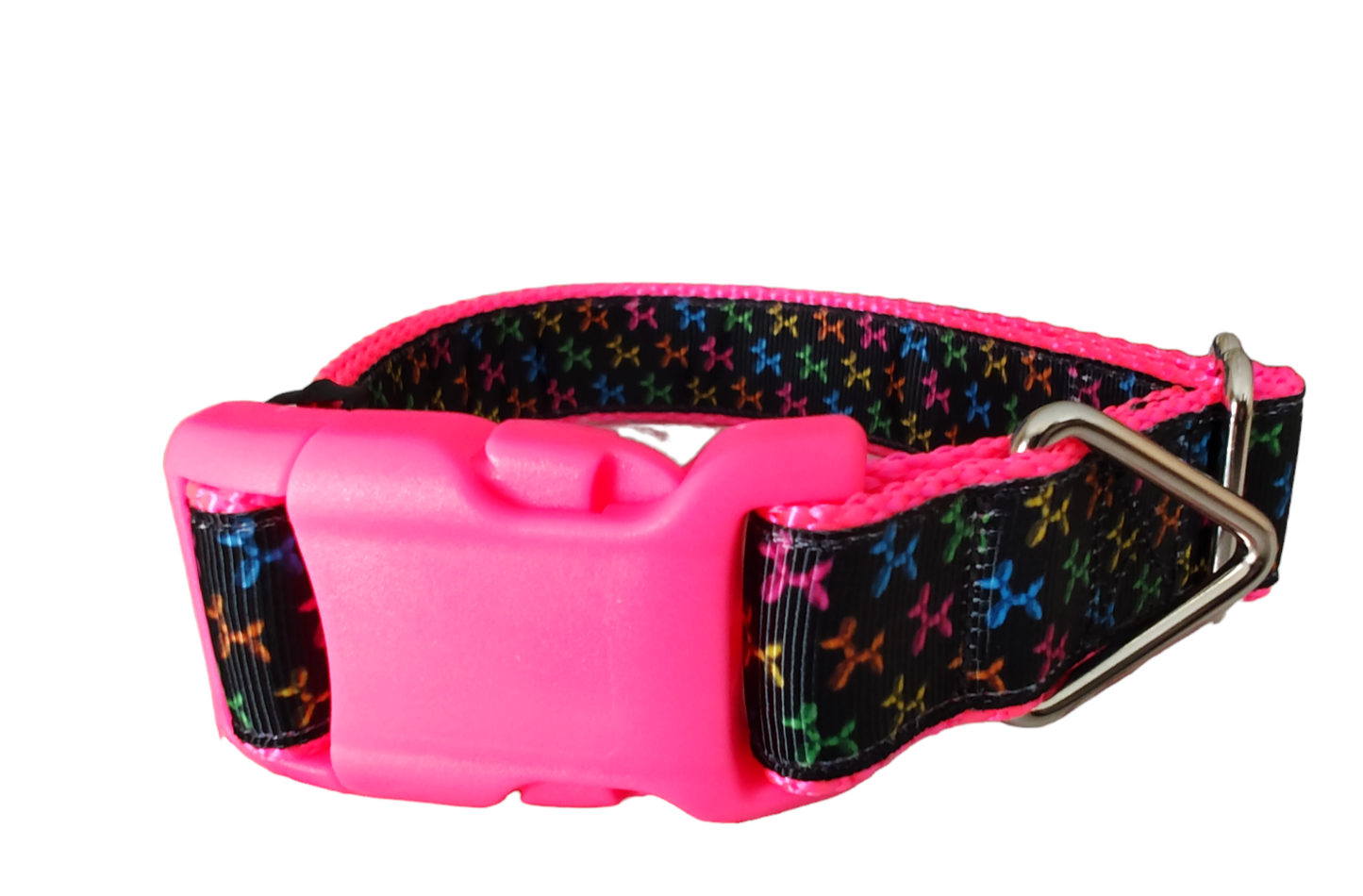 Balloon Dog Hot Pink Nylon Dog Collar MD, LG, XL, Leash - Doot's Pet LLC Collars For A Cause