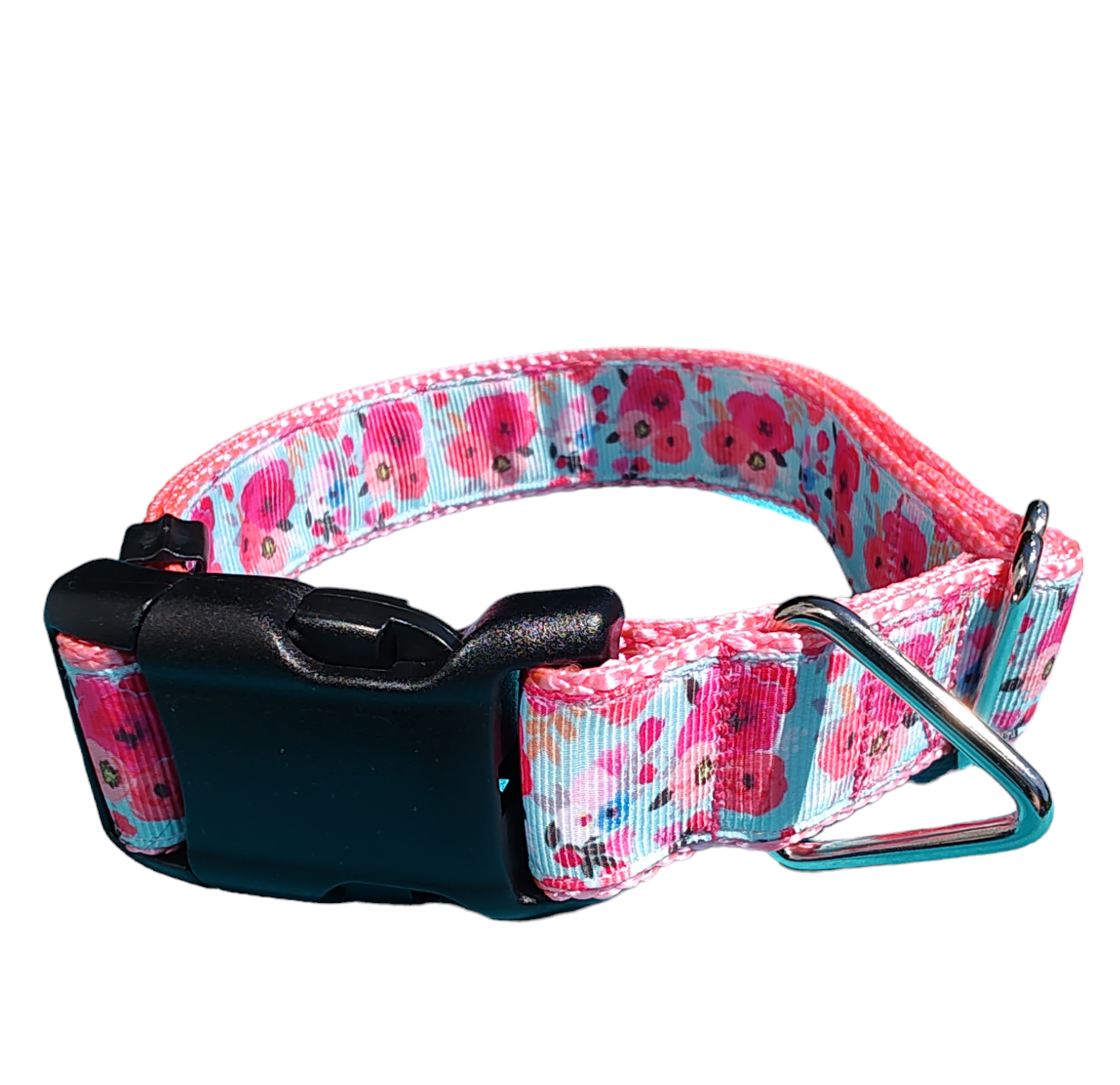 Pink Floral Nylon Dog Collar MD, LG, XL, Leash - Doot's Pet LLC Collars For A Cause