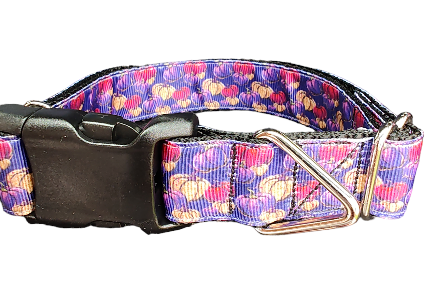 Halloween Purple Pumpkin Patch Nylon Dog Collar - Doot's Pet LLC Collars For A Cause