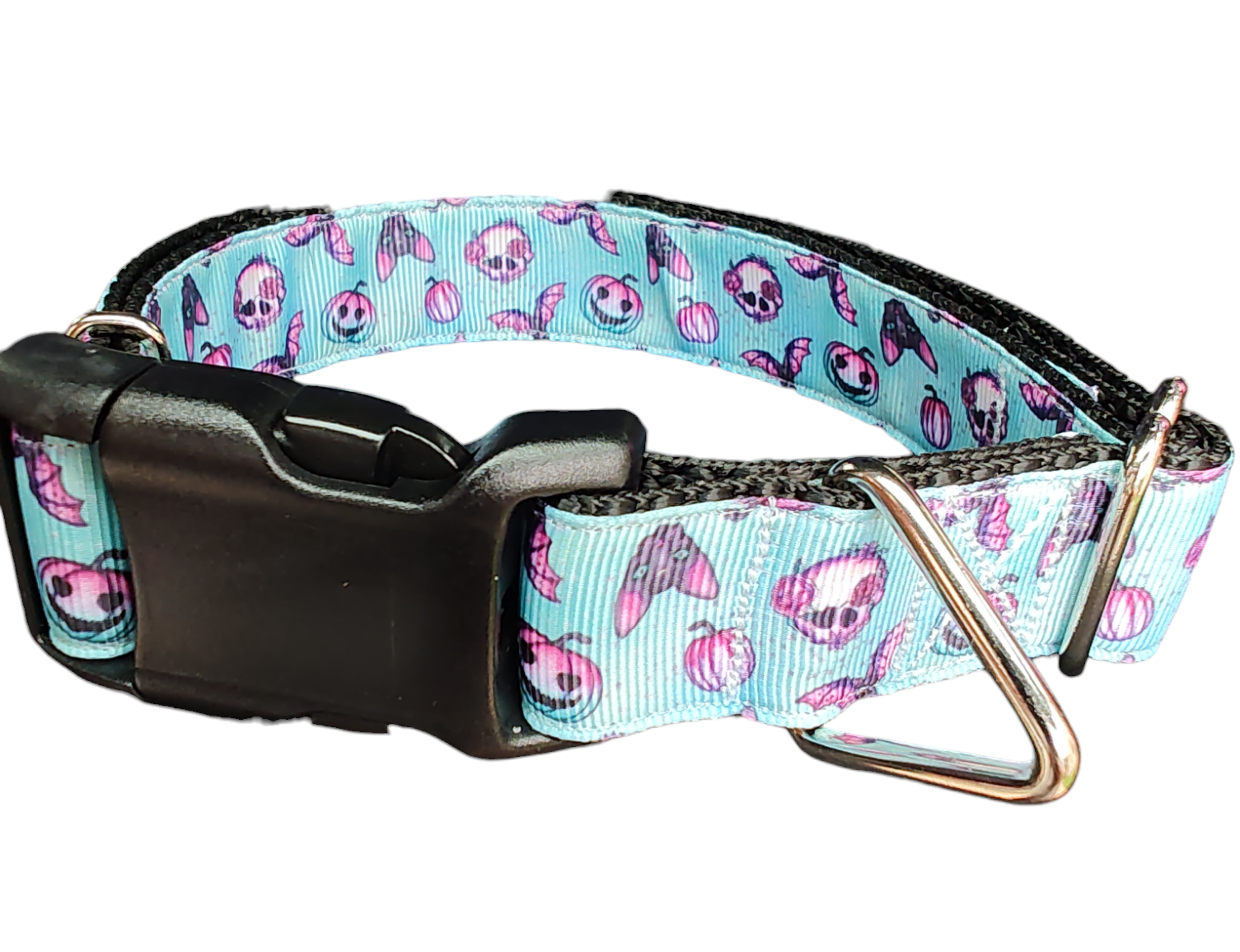 Halloween Blue Spooky Season Nylon Dog Collar - Doot's Pet LLC Collars For A Cause