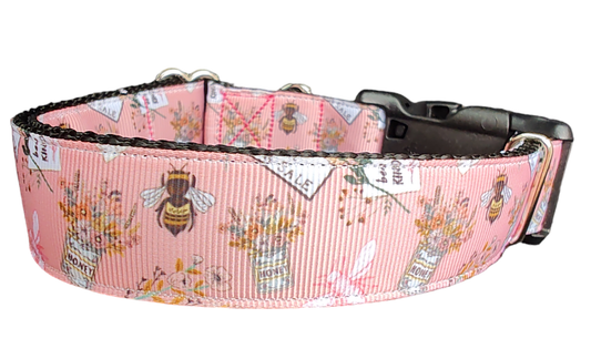 Flower Market Bees Nylon Dog Collar - Doot's Pet LLC Collars For A Cause