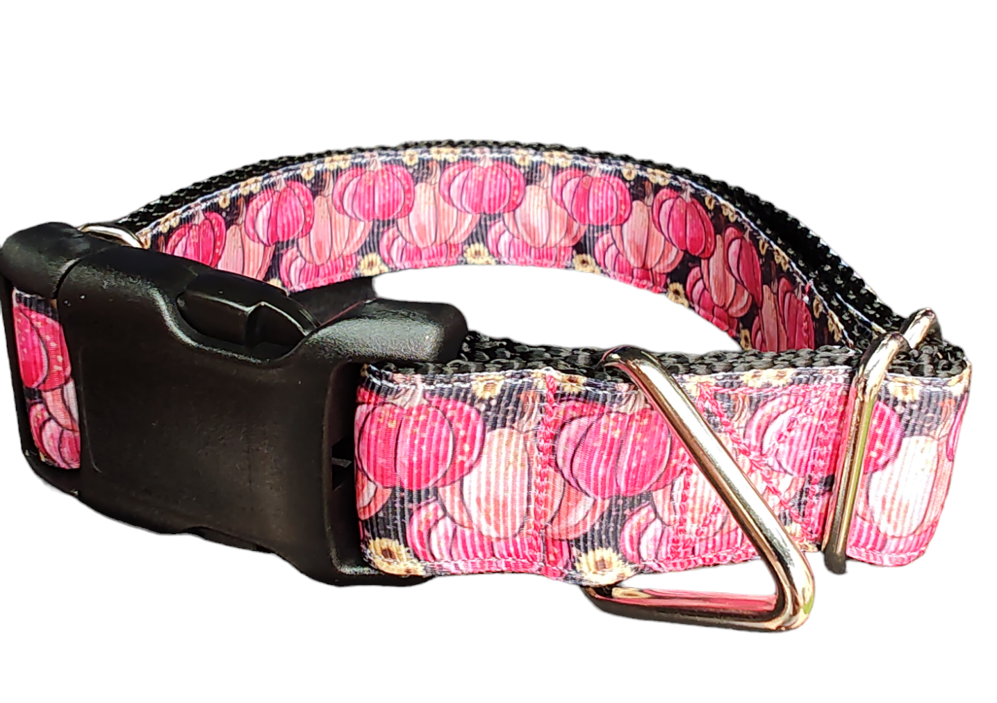 Halloween Pink Pumpkins Nylon Dog Collar - Doot's Pet LLC Collars For A Cause