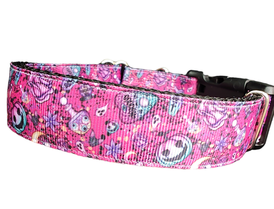 Halloween Pink Paranormal Nylon Dog Collar - Doot's Pet LLC Collars For A Cause