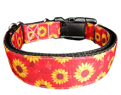 Sunflower Mosaic Nylon Dog Collar - Doot's Pet LLC Collars For A Cause
