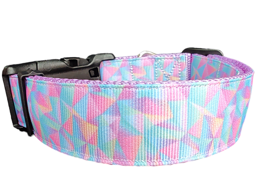 Pastel Pyramids Nylon Dog Collar MD, LG, XL, Leash - Doot's Pet LLC Collars For A Cause