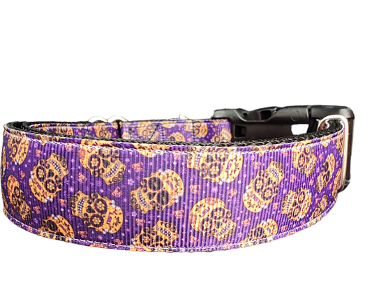 Day Of The Dead Skulls Nylon Dog Collar - Doot's Pet LLC Collars For A Cause