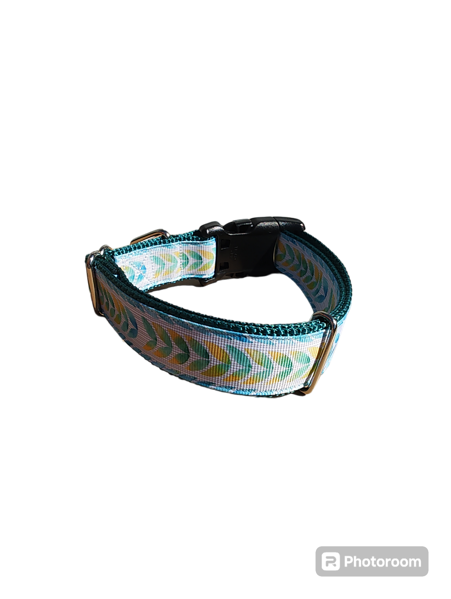 Watercolor Leaves Nylon Dog Collar