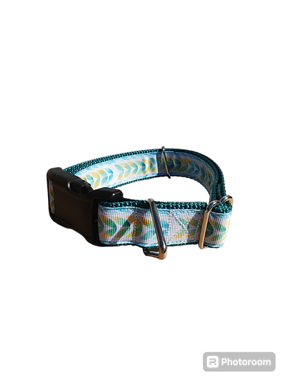 Watercolor Leaves Nylon Dog Collar