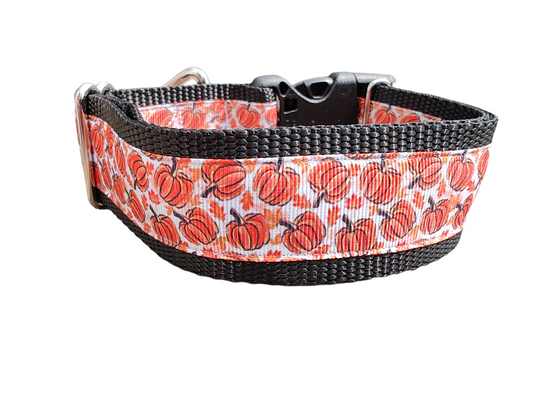 1.5" Wide Pumpkins Nylon Dog Collar